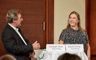 Christoph Ulrich und Mandy Fischer von der Freien Presse moderierten die Veranstaltung.jpg